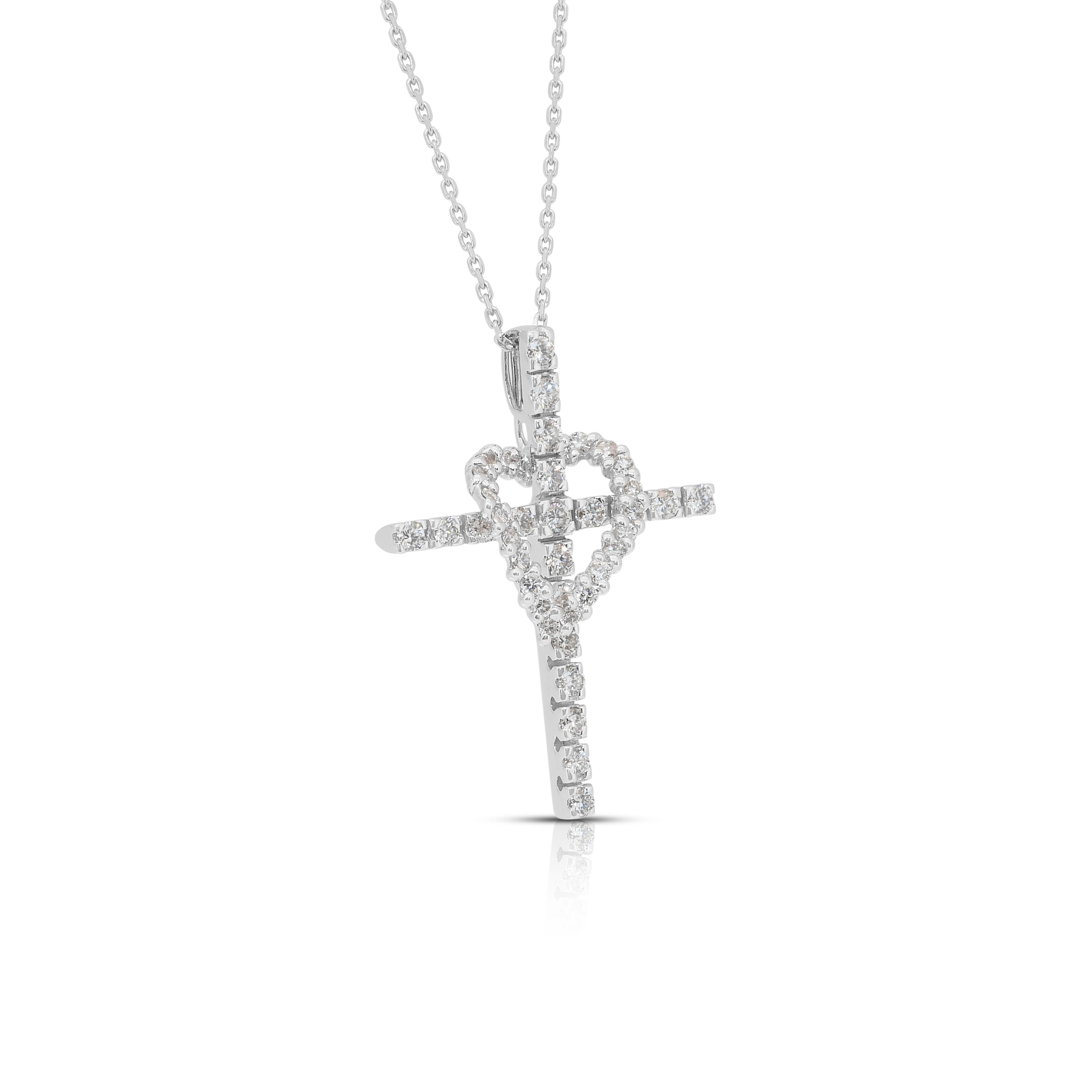 Exquisite 1,01ct Diamanten Halskette mit Anhänger in 18k Weißgold (Rundschliff) im Angebot