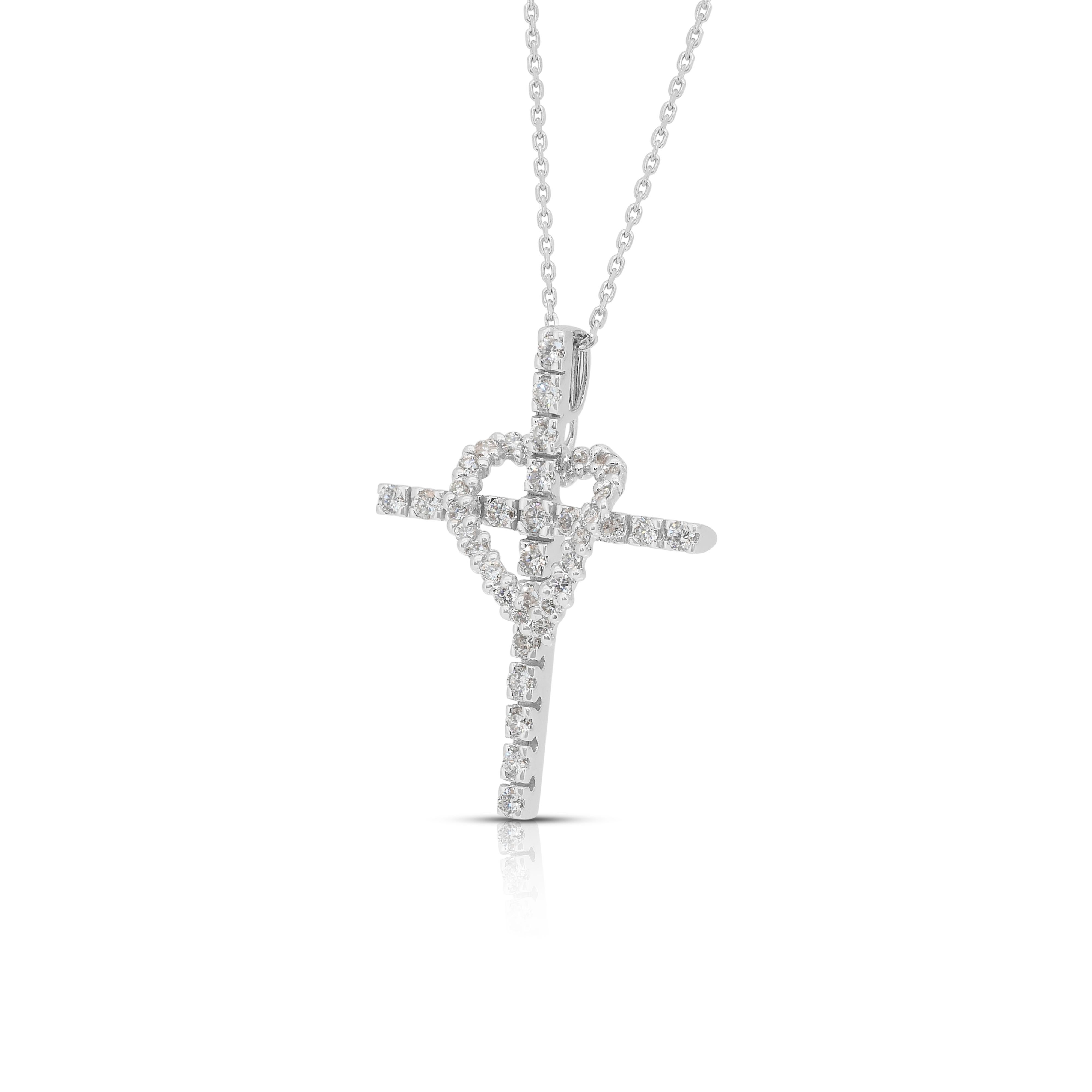 Exquisite 1,01ct Diamanten Halskette mit Anhänger in 18k Weißgold im Angebot 1