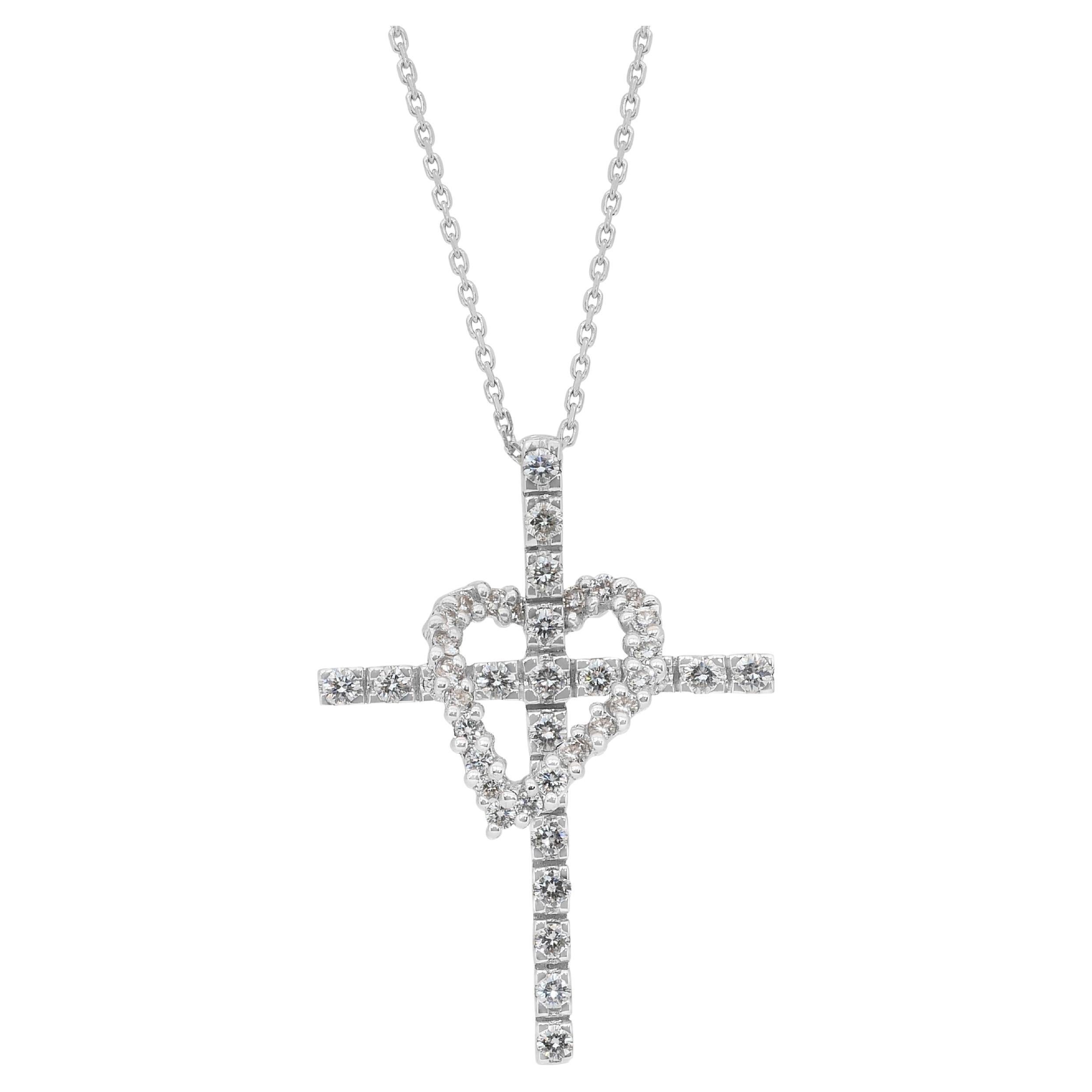 Collier exquis de 1,01ct de diamants avec pendentif en or blanc 18k