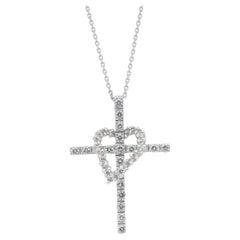 Collier exquis de 1,01ct de diamants avec pendentif en or blanc 18k