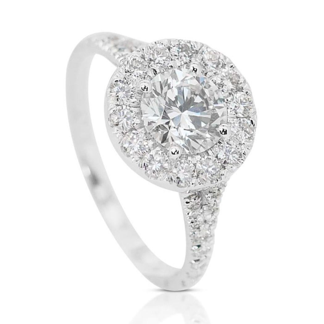 Exquisite 1.05 Carat Round Brilliant Diamond Ring in 18K White Gold 1