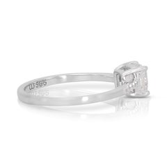Exquisite 1.07ct Diamonds Pave Ring in 14k White Gold - GIA Certified