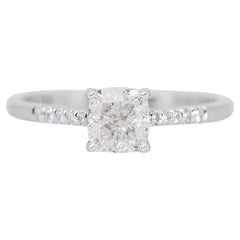 Exquisite 1.07ct Diamonds Pave Ring in 14k White Gold - GIA Certified
