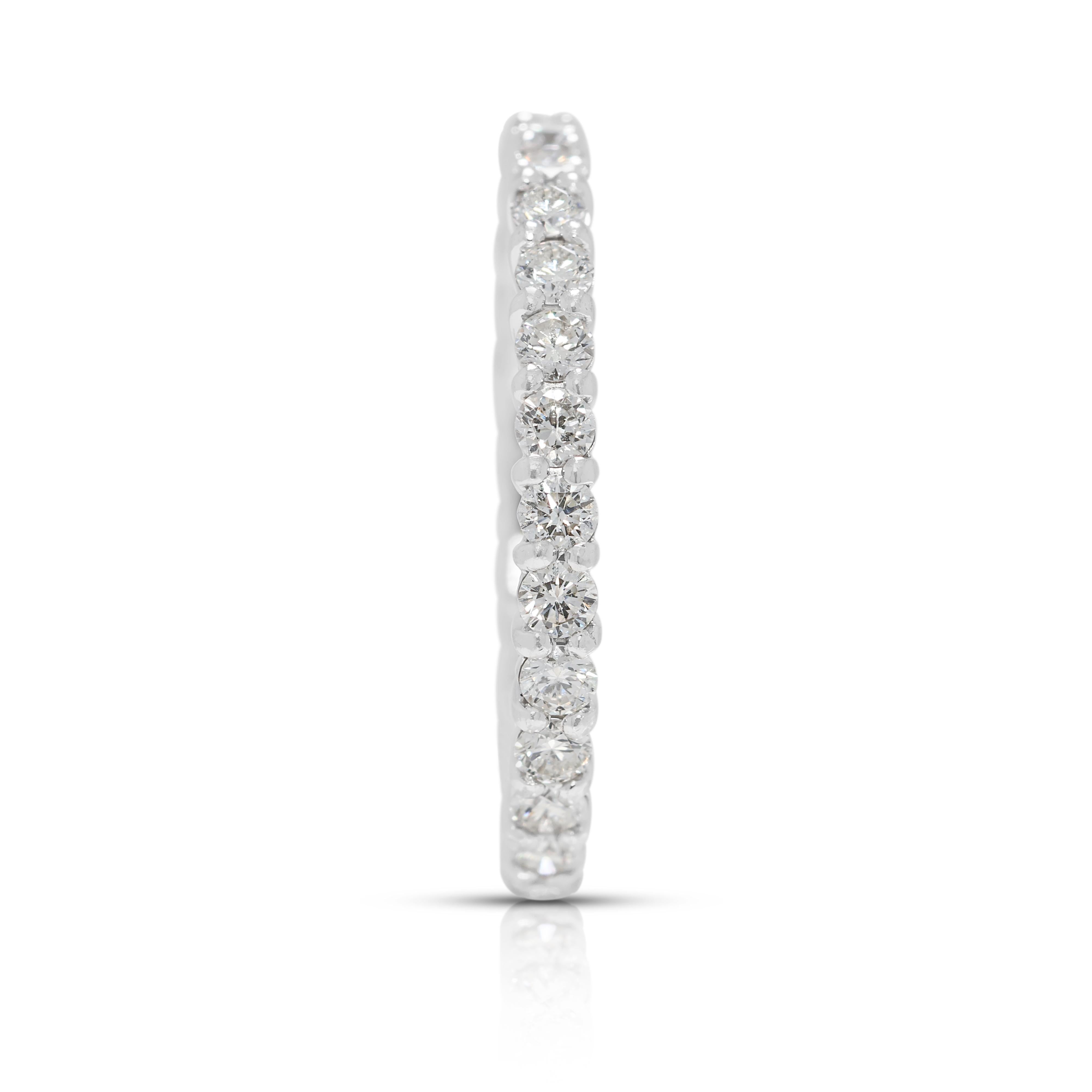 Exquisite 1,08ct natürlichen Diamanten Eternity Ring in 14K Weißgold Damen im Angebot