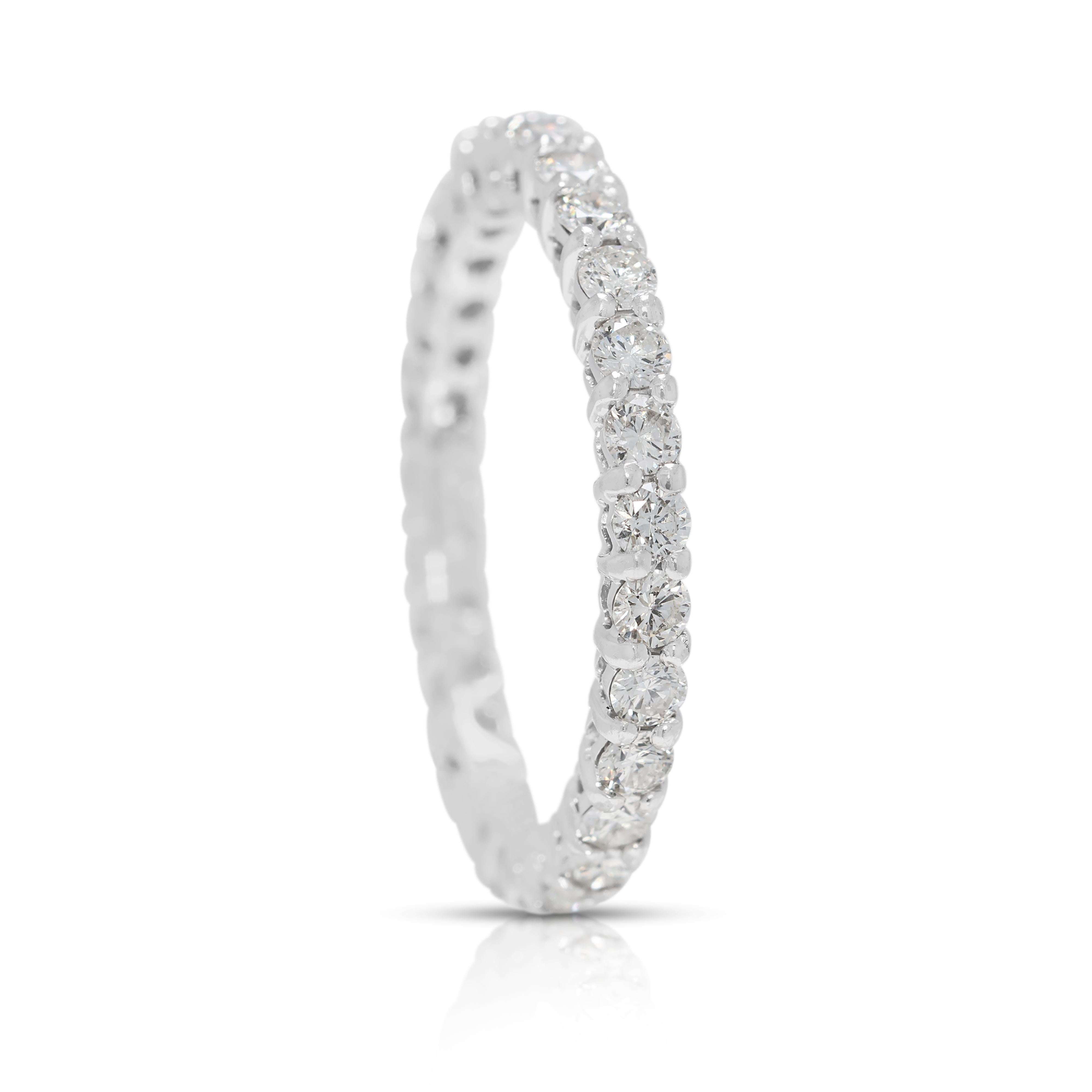 Exquisite 1,08ct natürlichen Diamanten Eternity Ring in 14K Weißgold im Angebot 1
