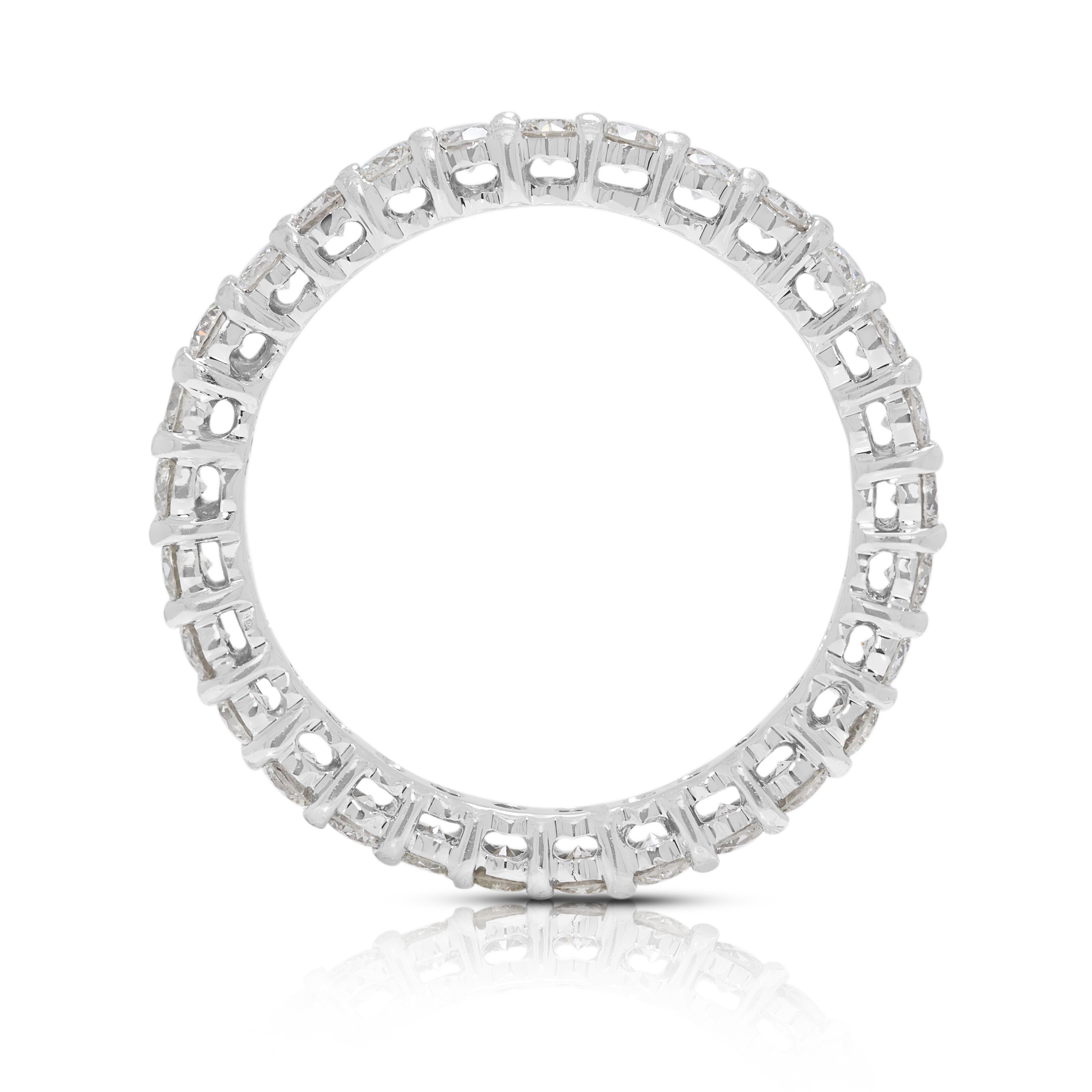 Exquisite 1,08ct natürlichen Diamanten Eternity Ring in 14K Weißgold im Angebot 2