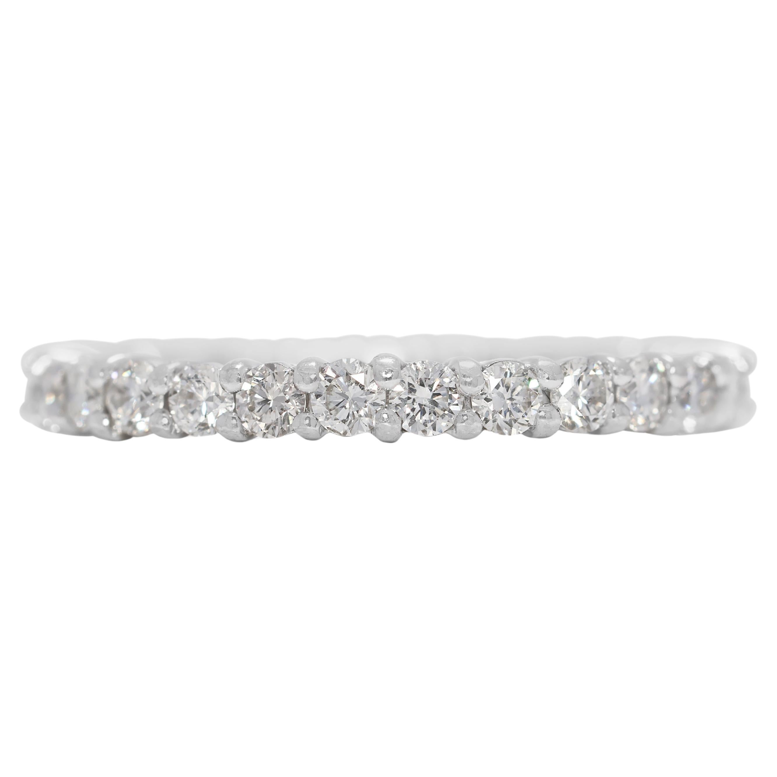 Exquisite 1,08ct natürlichen Diamanten Eternity Ring in 14K Weißgold