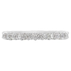 Exquise bague d'éternité en or blanc 14 carats et diamants naturels de 1,08ct