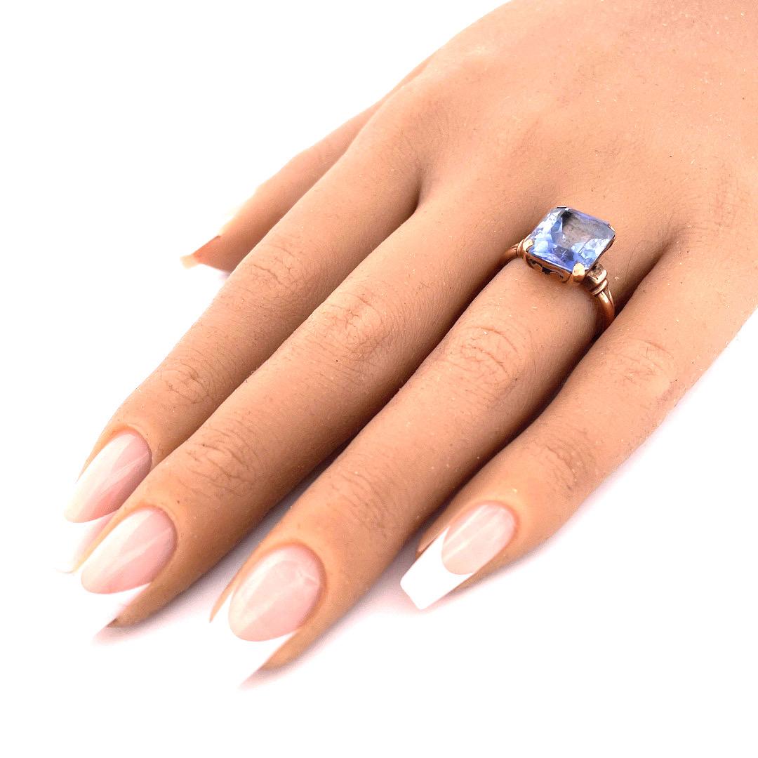 Exquisite 10k Yellow Gold Tanzanite Ring In New Condition For Sale In New York, NY