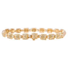 Bracelet exquis à maillons en or jaune 18 carats et diamant naturel de 1,10ct