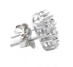 Exquisite 1.15 Carat Natural Diamond 14 Karat Solid White Gold Stud Earrings