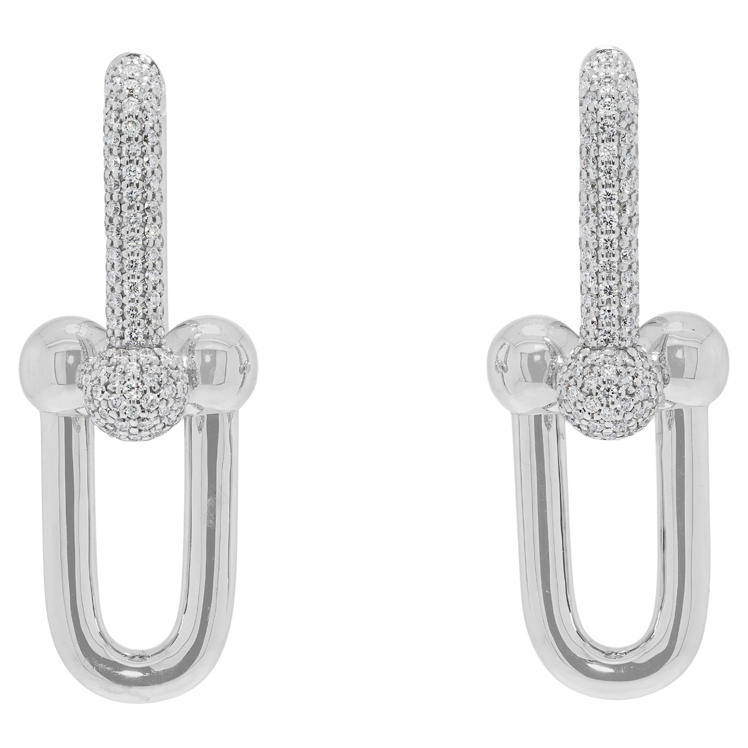 Exquisite 1,18ct natürliche Diamant-Tropfenohrringe in 18K Weißgold