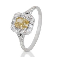 Exquisite 1.19 Carat Modified Brilliant Cut Diamond Ring in 18K White Gold