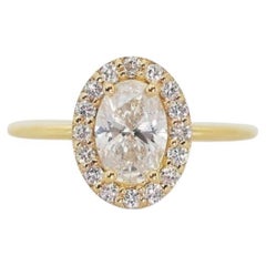 Exquisite 1.2 Carat Oval Diamond Ring in 18K Yellow Gold 