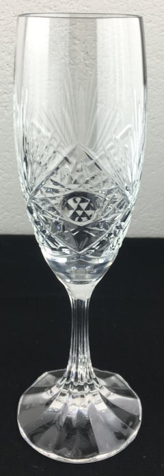 Exquisite 12 Piece Baccarat Crystal Champagne Flutes