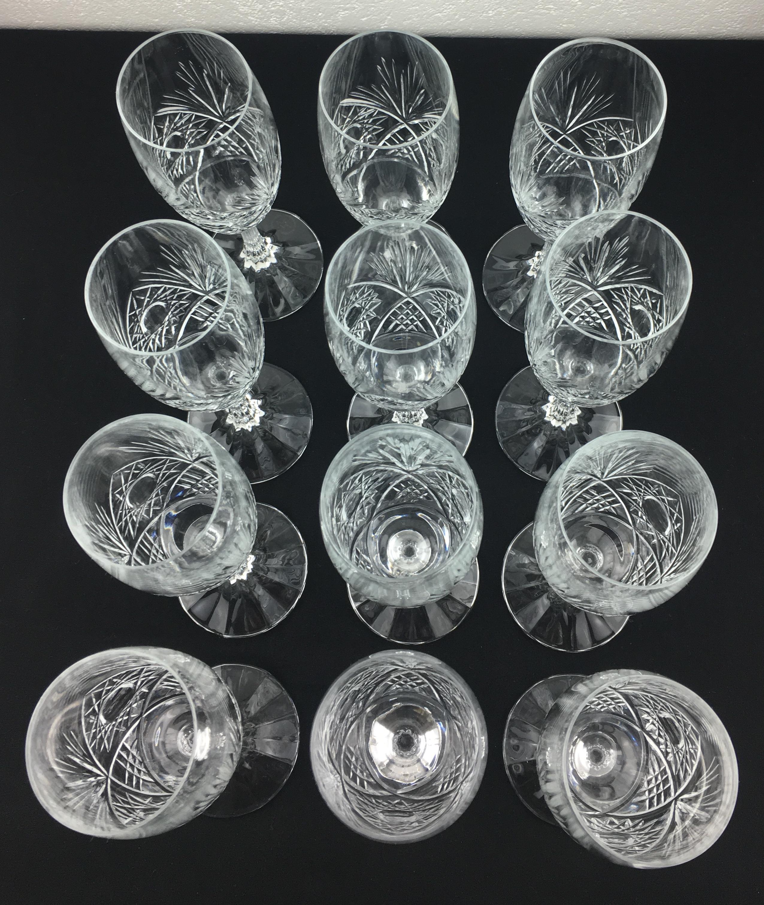 20th Century Exquisite 12 Piece Baccarat Crystal Champagne Flutes