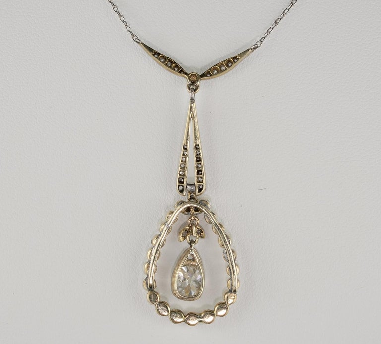 Exquisite 1.20 Carat Old Mine Diamond Plus Natural Pearl Pendant ...