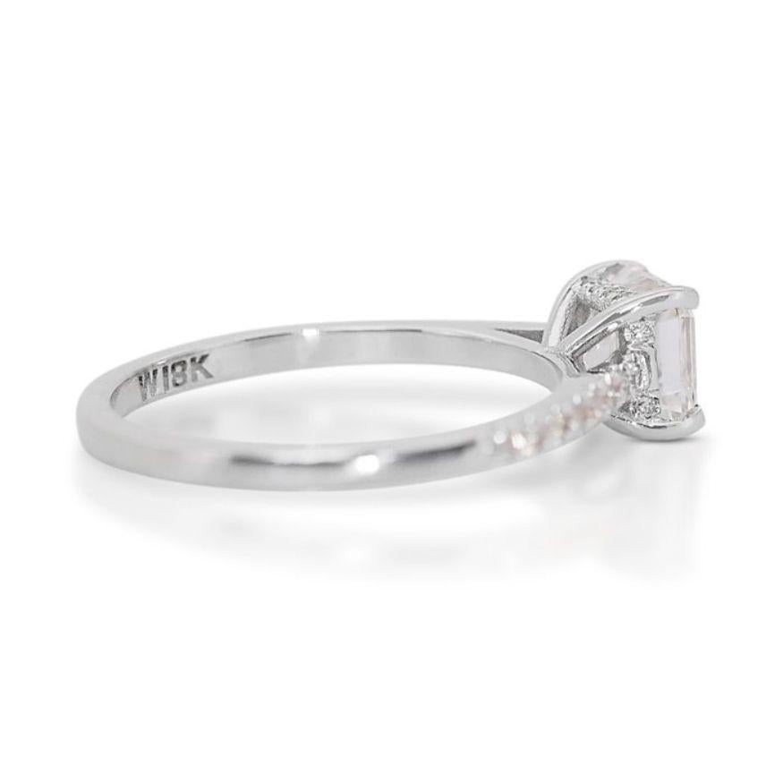 Exquisite 1.20ct Square Emerald-cut Diamond Ring For Sale 1