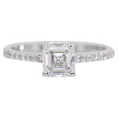 Exquisite 1.20ct Square Emerald-cut Diamond Ring