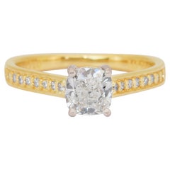 Exquisite 1.25ct Diamonds Pave Ring in 18k Yellow & White Gold - IGI Certified