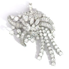 Exquisite 13.26 Carat Diamond Brooch/Pendant in 18k White Gold – 21.60g