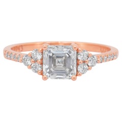 Exquisite 1.33ct Diamonds Pave Ring in 18k Rose Gold - IGI Certified