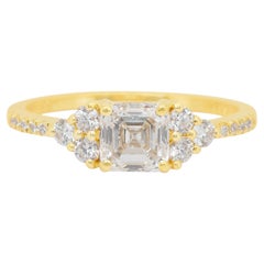 Exquisite 1.36ct Diamonds Ring in 18k Yellow Gold - IGI Certified