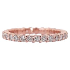 Exquisite 1.38 Carat Round Brilliant Diamond Ring in 18K Rose Gold AIG Cert