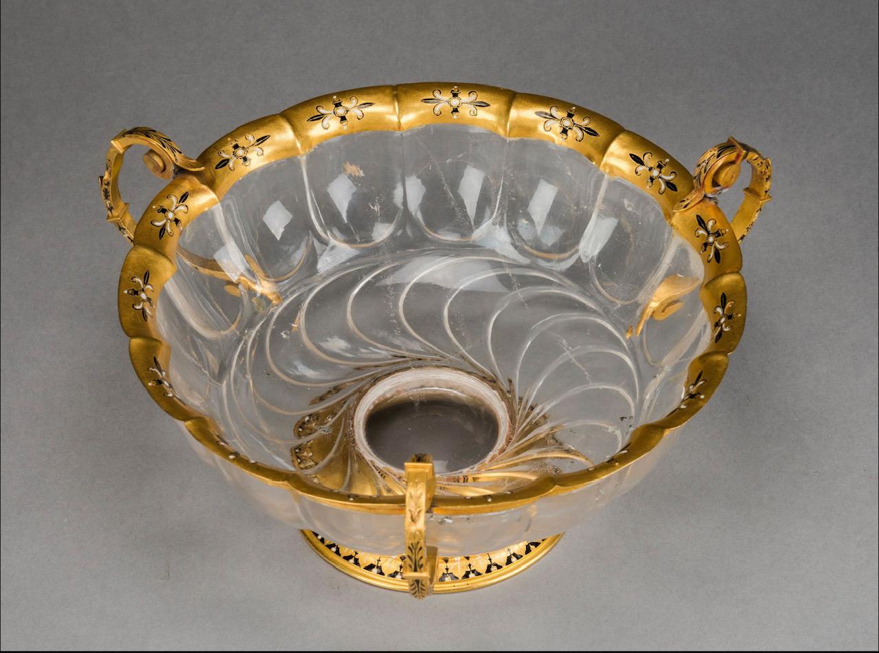 Rock crystal vessels were highly demanded and valuable in Medieval times. Inventories from European royal houses and the highest aristocratic families detail the important and sophisticated collections of ewers and bowls. Rock crystal has also been