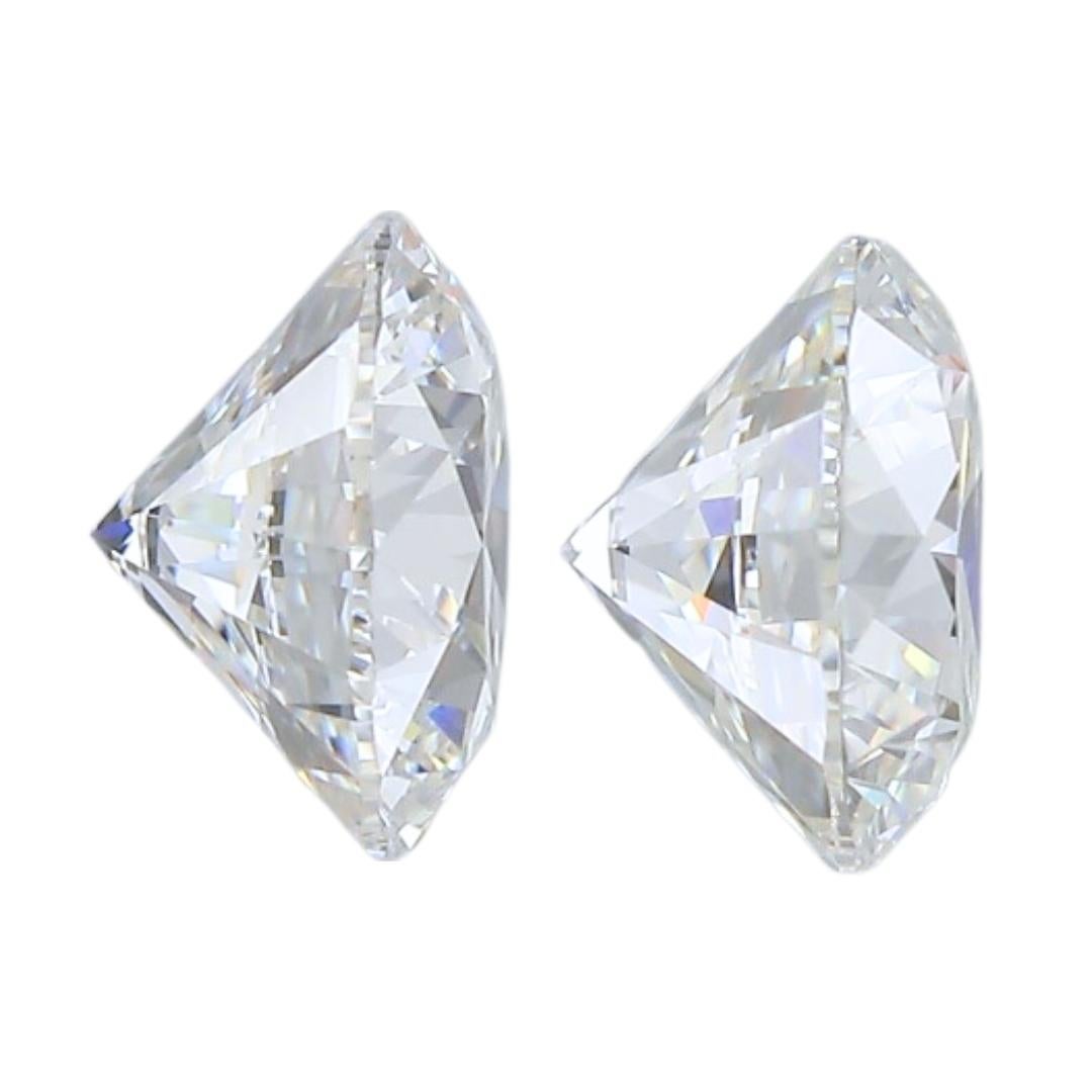 Squisita coppia di diamanti rotondi a taglio ideale triplo eccellente da 1.42ct - GIA In condizioni Nuovo in vendita a רמת גן, IL