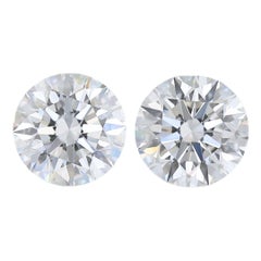 Squisita coppia di diamanti rotondi a taglio ideale triplo eccellente da 1.42ct - GIA