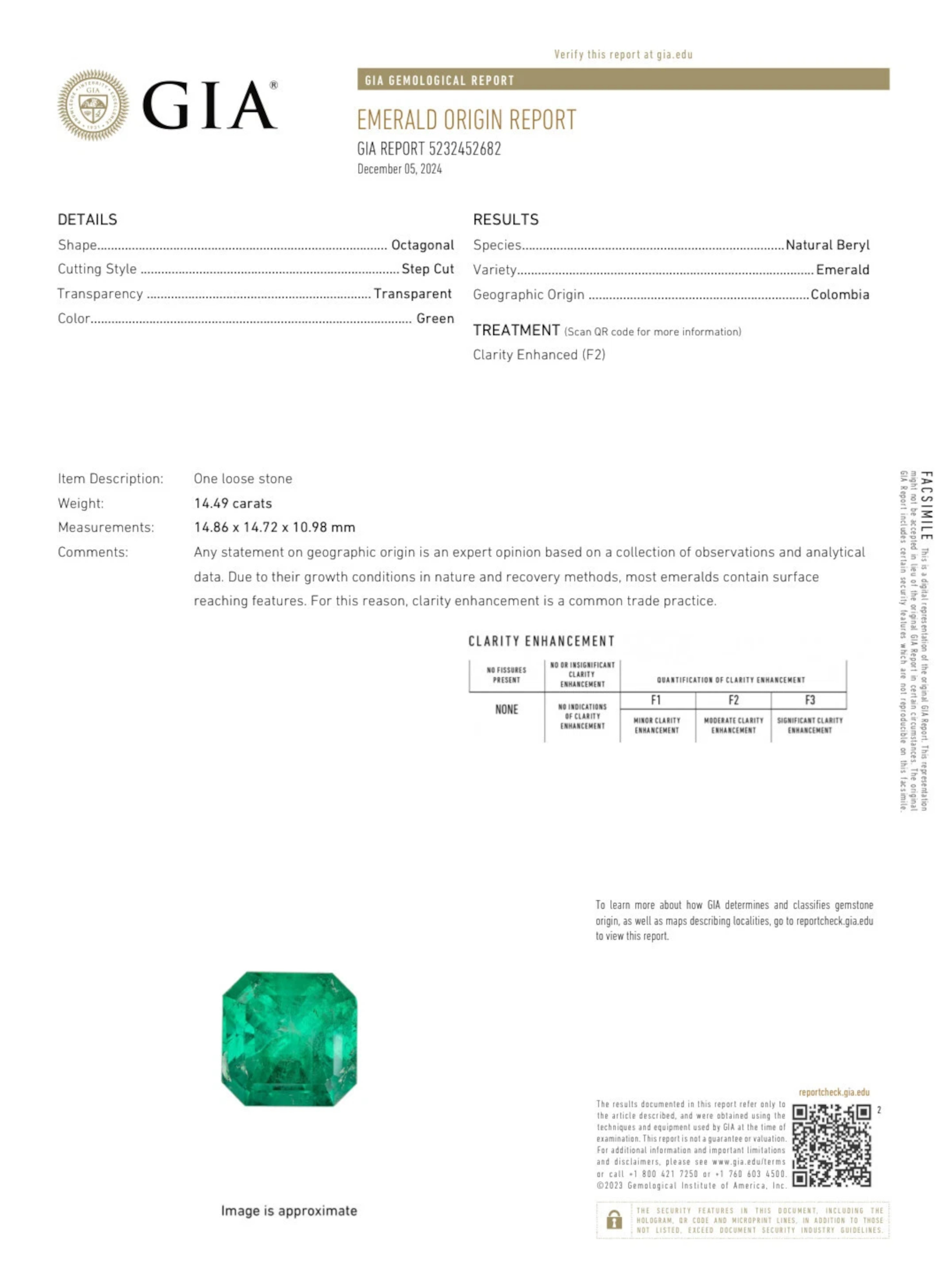 Emerald Cut Exquisite 14.49 Carat Colombian Emerald & Diamond Ring GIA Certified  18K White For Sale