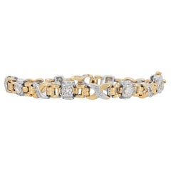 Bracelet exquis en or blanc et jaune 18 carats et diamants 1,44 carat