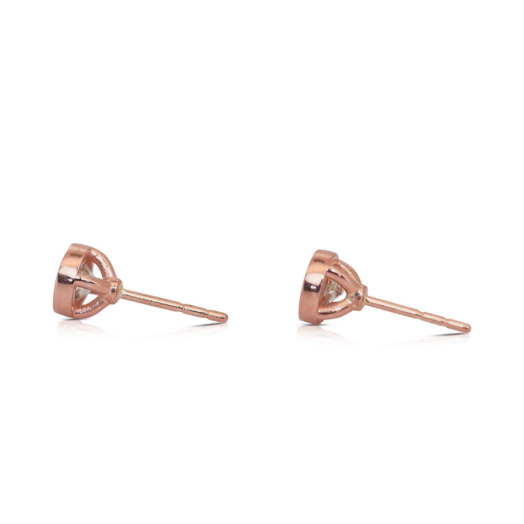 Exquisite 1.45ct Tripe Excellent Ideal Cut Diamonds Stud Earrings In New Condition For Sale In רמת גן, IL