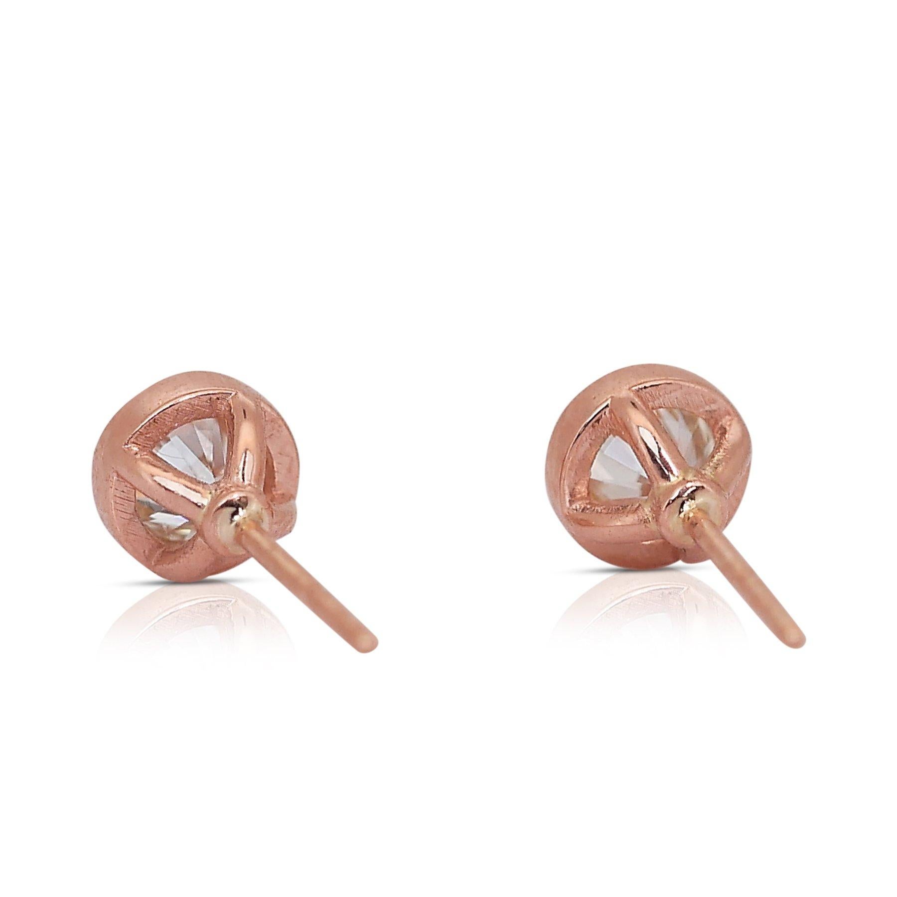 Women's Exquisite 1.45ct Tripe Excellent Ideal Cut Diamonds Stud Earrings For Sale