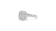 Exquisite 1.47ct Cushion Cut Diamond Ring set in 18K White Gold