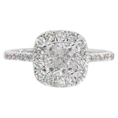 Used Exquisite 1.47ct Cushion Cut Diamond Ring set in 18K White Gold