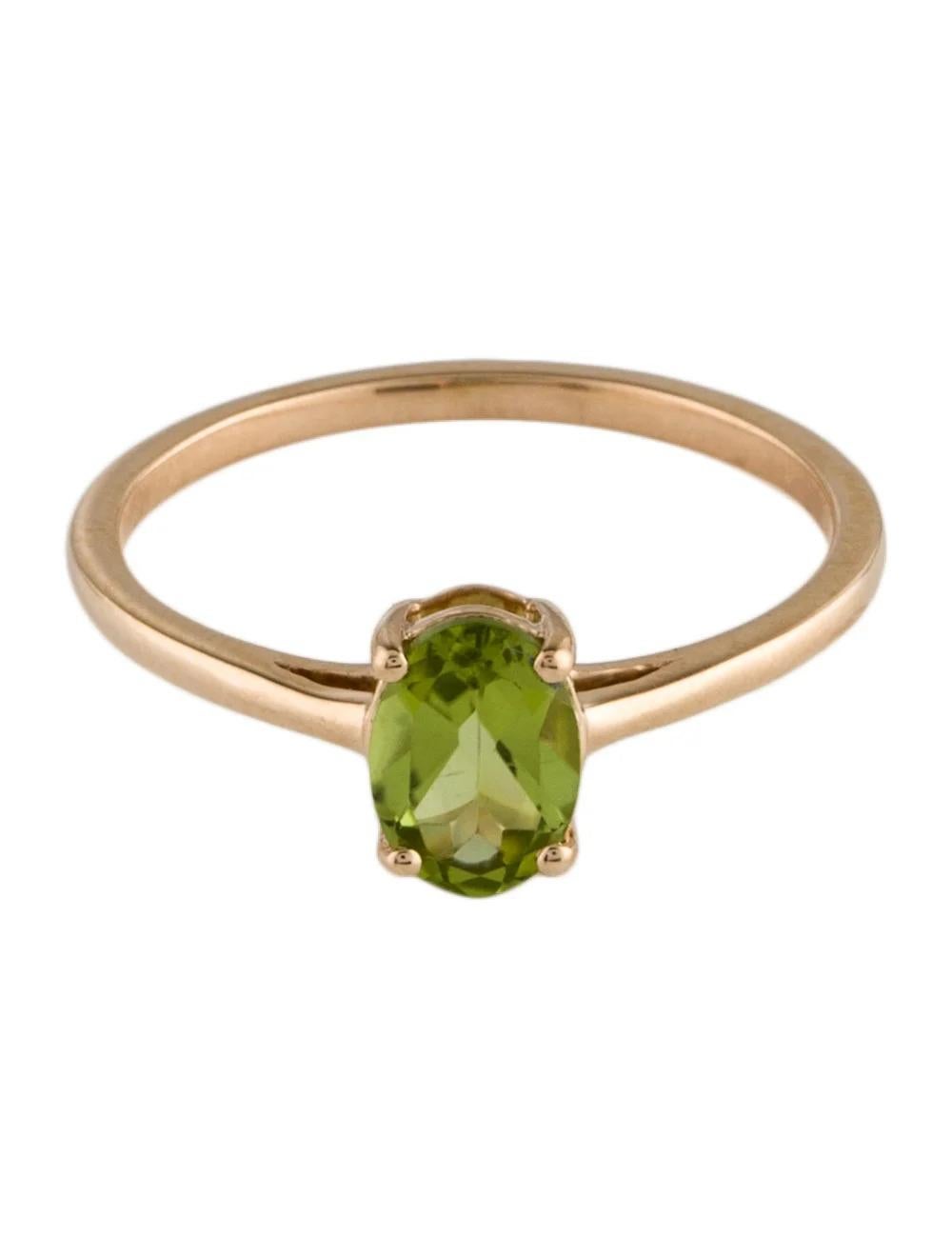 Oval Cut Exquisite 14K Peridot Cocktail Ring Size 6.75 - Timeless Statement Jewelry For Sale