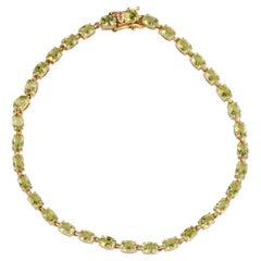 Exquisite 14K Peridot-Gliederarmband - Elegantes Design, lebhafte grüne Edelsteine