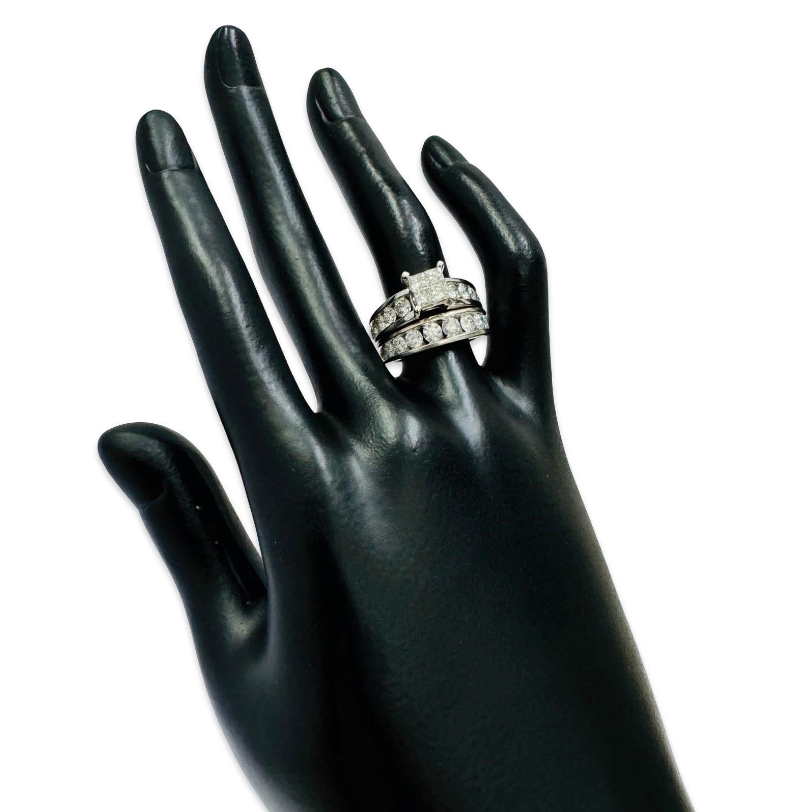Exquisite 14K White Gold 3.53tcw Diamond Wedding Ring Set For Sale 1