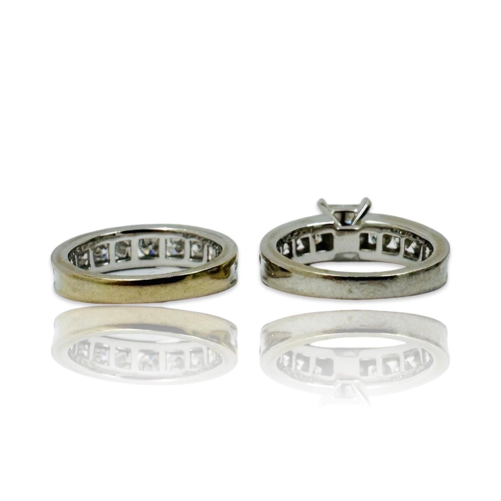 Exquisite 14K White Gold 3.53tcw Diamond Wedding Ring Set For Sale 4