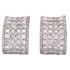 Exquisite 14K White Gold Diamond Earrings