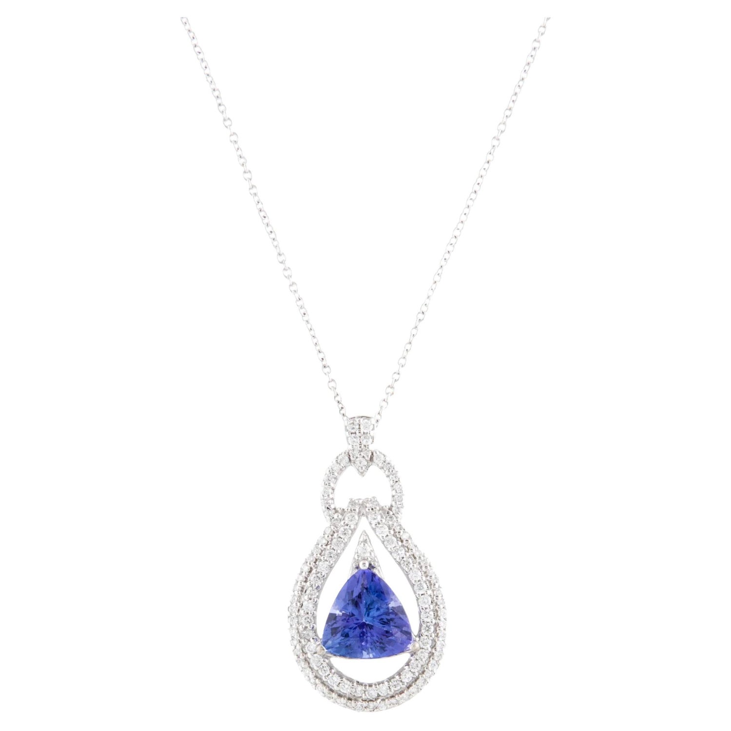 Tanzanite Heart Shape With Diamonds Pendant - 18 For Sale on 1stDibs