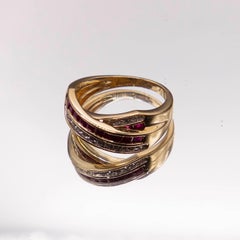Exquisite 14k Yellow Gold Diamond Ruby Ring with 2ct Square-Cut Ruby
