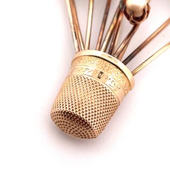 Exquisite 14k Yellow Gold Flower Basket Brooch