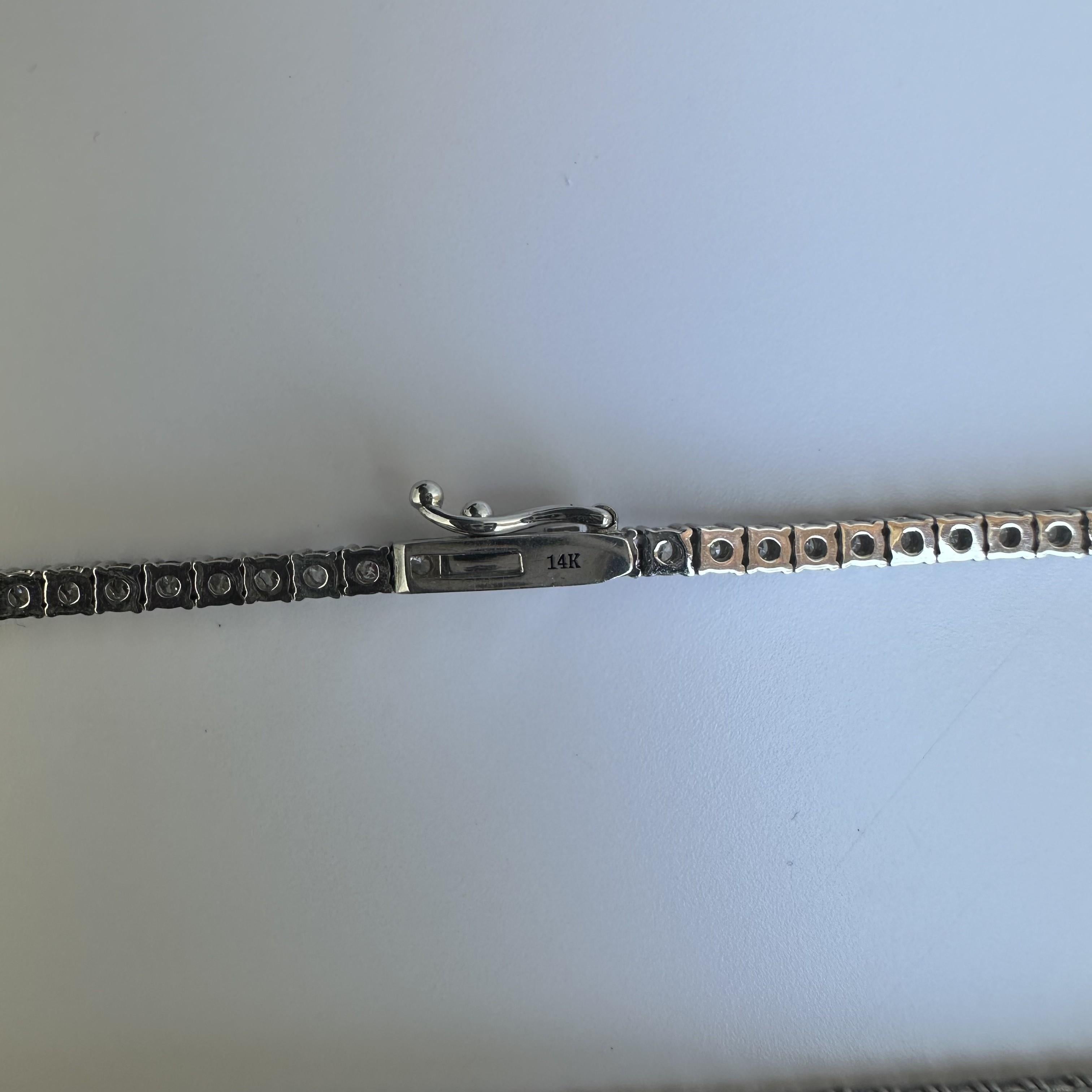 Women's or Men's Exquisite 14kt White Gold 9.00ctw Natural Diamond Tennis Necklace, 20
