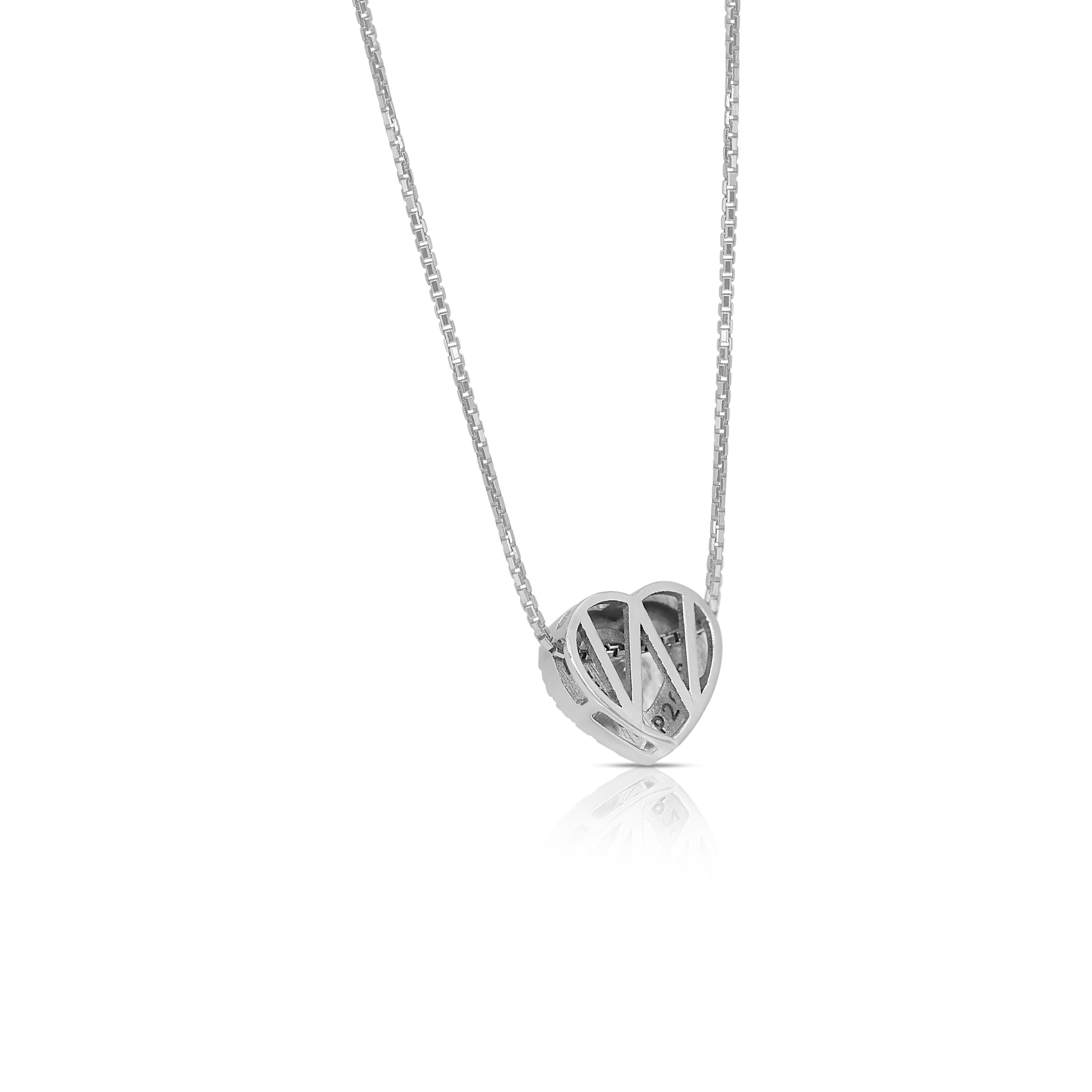 Exquisite 1.51ct Diamonds Halo Necklace with Pendant in 18k White Gold - GIA For Sale 2