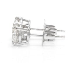 Exquisite 1.60 Carat Natural Diamond 14 Karat Solid White Gold Stud Earrings