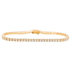 Squisito bracciale tennis classico con diamanti naturali da 1,60 carati in oro giallo 18 carati