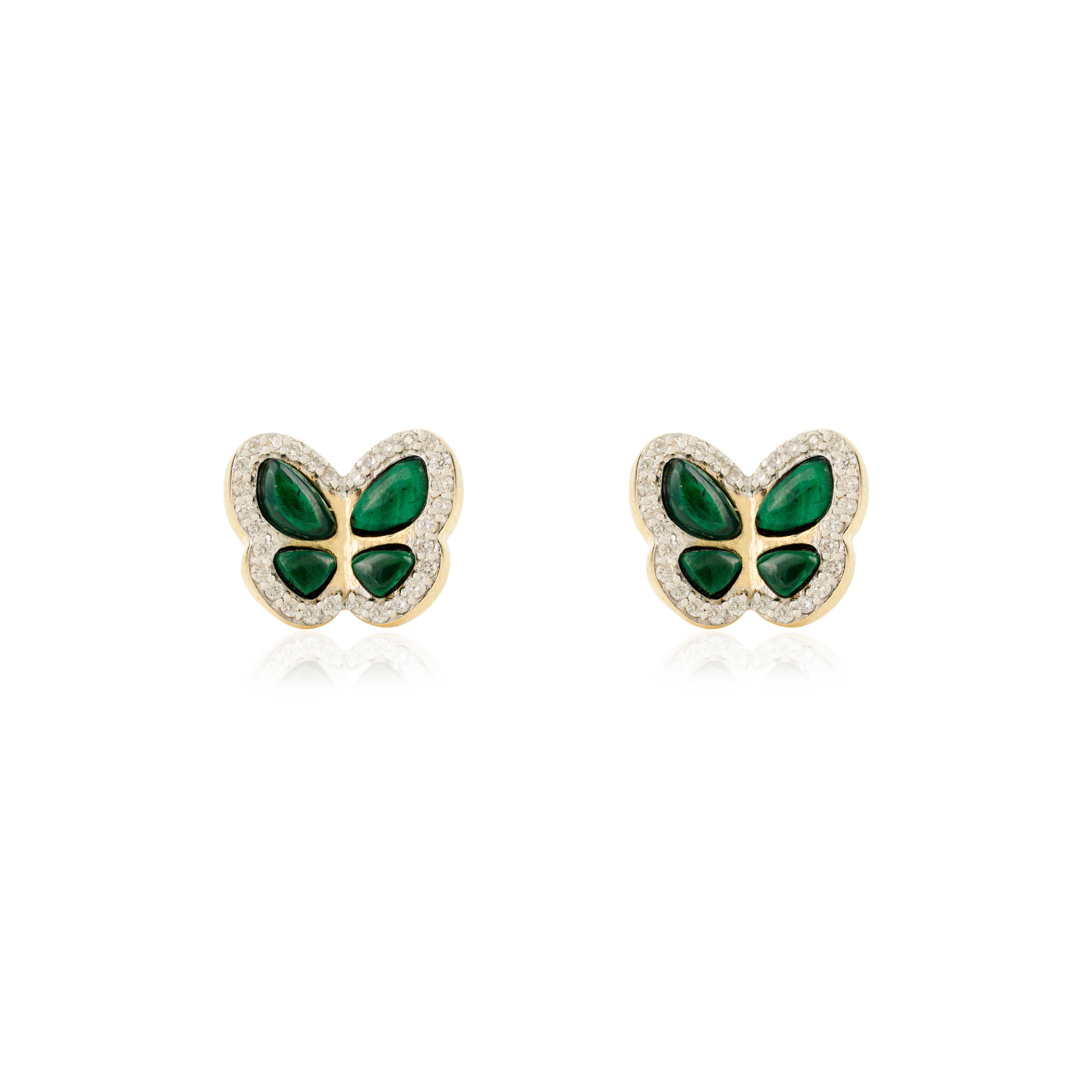 Squisiti orecchini a perno con diamante e malachite da 1,63 CTW in oro giallo 14 carati, per fare un figurone con il tuo look. Gli orecchini a perno ti serviranno per dare un tocco di classe al tuo look. Questi orecchini creano un look scintillante